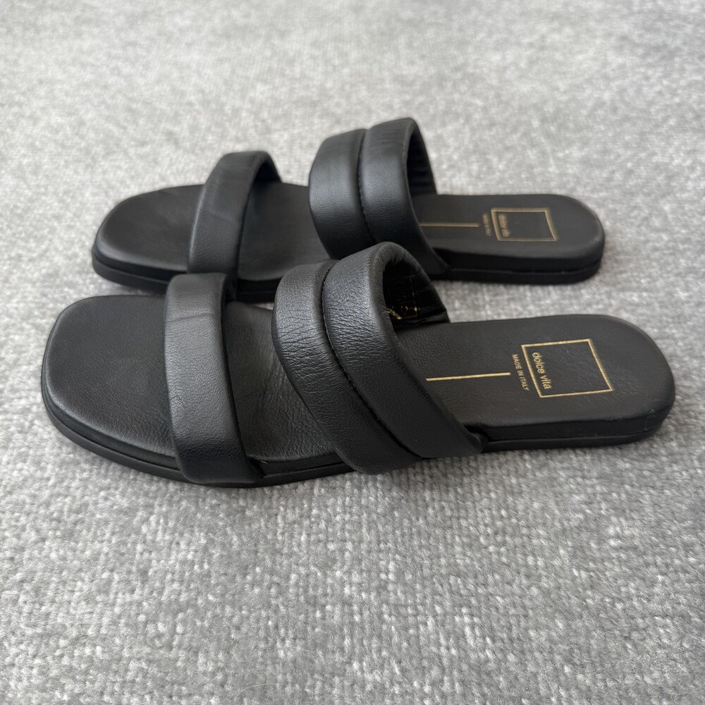 Dolce Vita Shoes Womens Size 9 Slide Sandals Made In Italy Double Strap Leather
